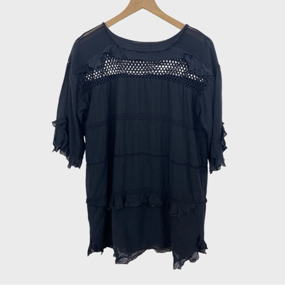 Etoile Isabel Marant Black Lace Voile Cassy Dress Size 38 - Picture 2 of 8